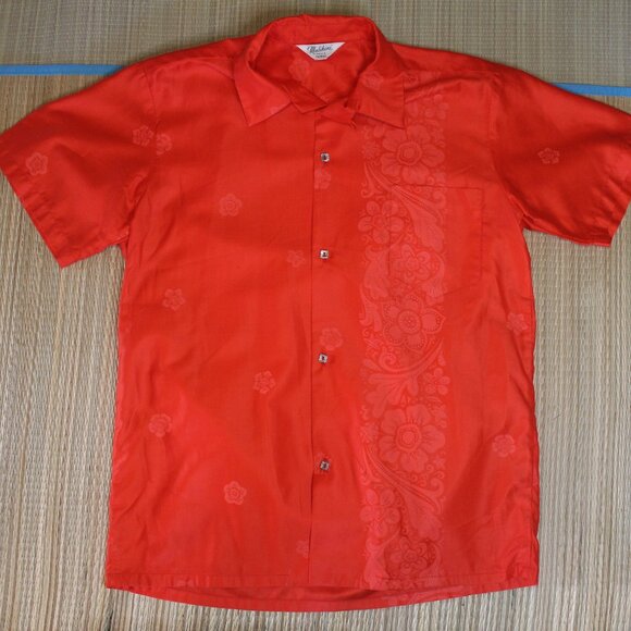 Vintage 1950's Malihini shirt made in Hawaii - floral pattern & metal buttons! - Picture 1 of 11
